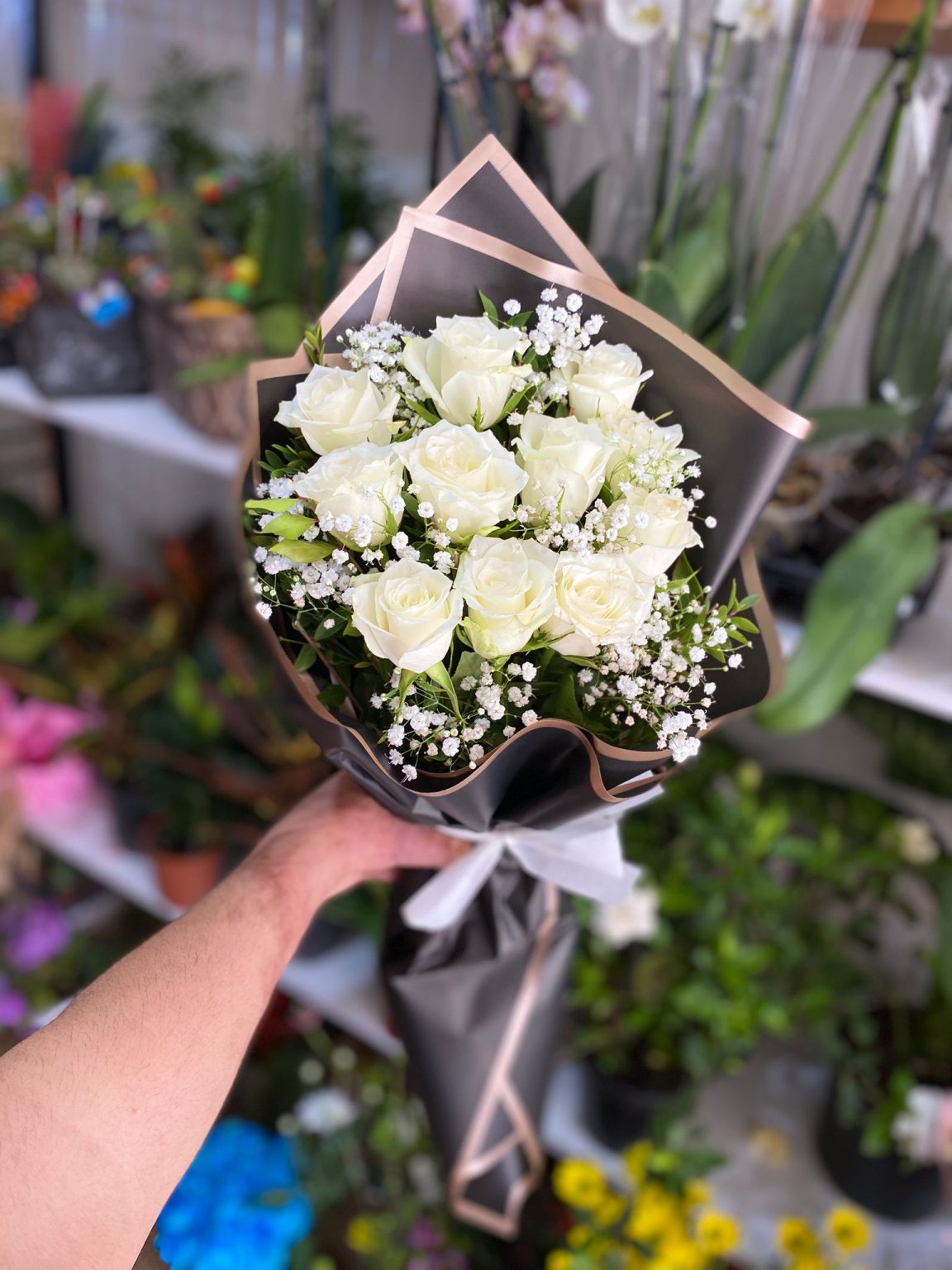 11 Adet Beyaz Gül Buketi